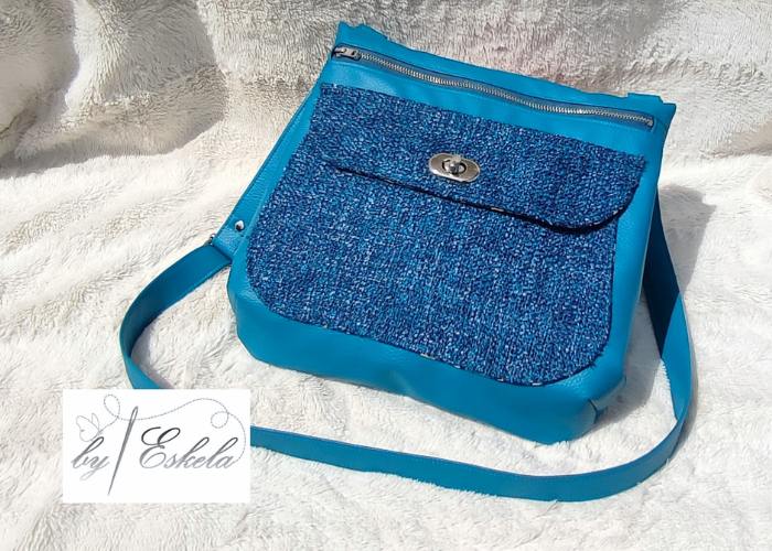 Sac bandoulière Polka bleu