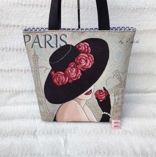 Sac cabas Jacquard motif Paris