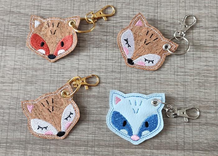 Porte-clés en forme de tête de renard