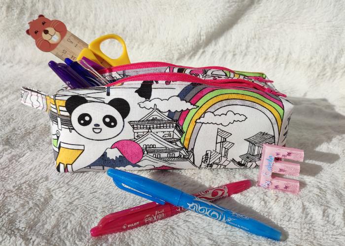 Trousse Zip-Zip avec motifs japonais.