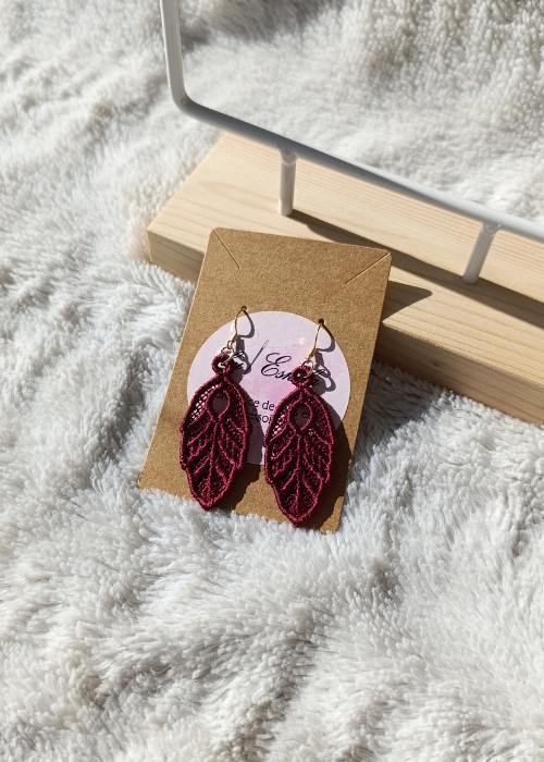 Boucles d'oreilles bordeaux